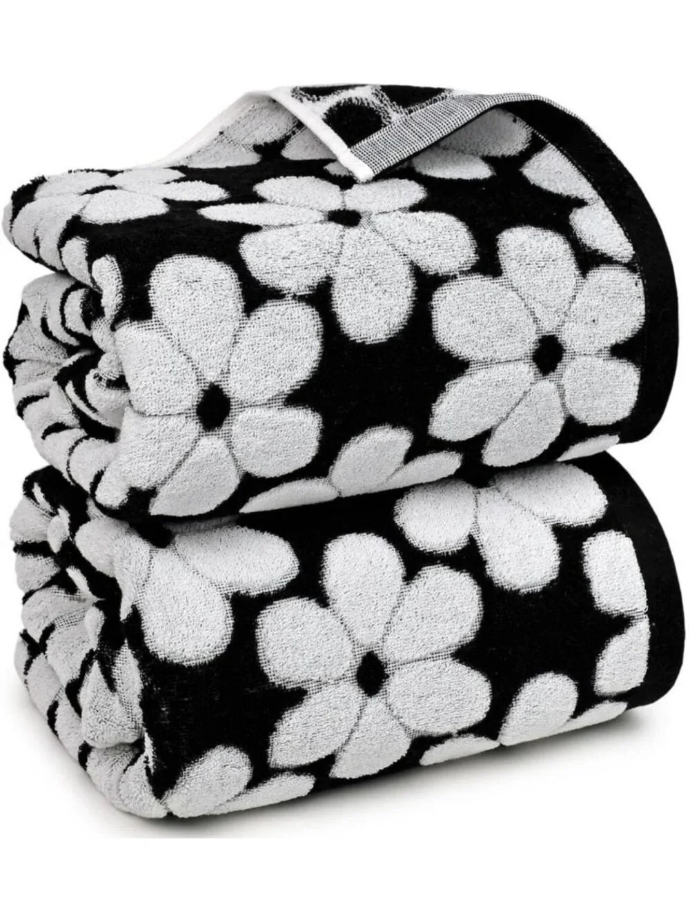 Super Soft Black Bath Towels Set of 2, Quick Drying, Large 27.5x55 Inches
